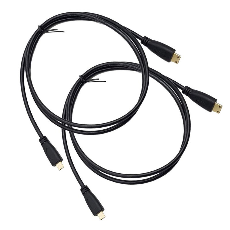 Seadream 2Pack 3Feet Micro HDMI Type D Male to Mini HDMI Type C Male Connector Adapter Cable Cord (3.3Feet 2Pack) - Image 1